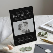 Elegantes Schwarz-Weiß-Comicpaar Hochzeit