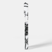 Elegantes Schwarz-Weiß Dahlia Personalisiert Case-Mate iPhone Hülle (Rückseite / Links)