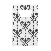 Elegantes Schwarz-Weiß-Damask-Monogramm Geldbeutel Flaschenöffner (Rückseite)