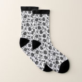 Elegantes Schwarz-Weiß-Damasken-Muster Socken (Paar)