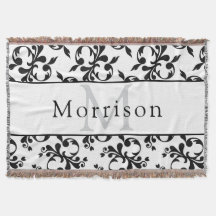 Elegantes Schwarz-Weiß-Damasketmuster