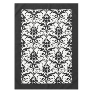 Elegantes Schwarz-Weiß-Damaskmuster  Tischdecke