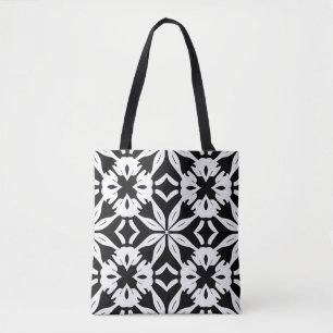 Elegantes Schwarz-Weiß-Damaskus im Vintage-Stil De Tasche