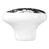 Elegantes Schwarz-Weiß-Damaskus-Muster Keramikknauf (Seitenansicht)