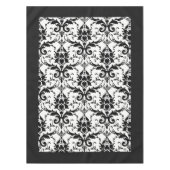 Elegantes Schwarz-Weiß-Damast-Muster Tischdecke (Vorderseite)