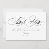 Elegantes Schwarz-Weiß-Dankeschön 3 Foto Hochzeit Dankeskarte (Rückseite)