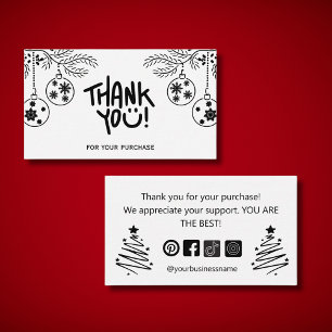 elegantes Schwarz-Weiß-Dankeschön für Ihren Urlaub Visitenkarte