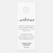 Elegantes Schwarz-weiß Dankeschön Hotel Hochzeiten Türanhänger (Vorderseite)