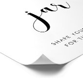 Elegantes Schwarz-Weiß Date Jar Hochzeitszeichen Poster (Ecke)