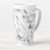 Elegantes Schwarz-Weiß-Design mit Blumendarstellun Milchtasse (Rechte Ecke)