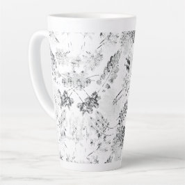 Elegantes Schwarz-Weiß-Design mit Blumendarstellun Milchtasse