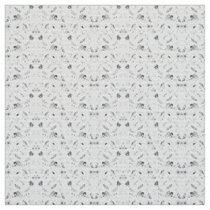 Elegantes Schwarz-Weiß-Design mit Blumendarstellun Stoff