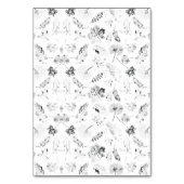 Elegantes Schwarz-Weiß-Design mit Blumendarstellun Tischnummer (Rückseite)