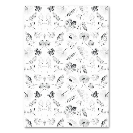 Elegantes Schwarz-Weiß-Design mit Blumendarstellun Tischnummer (Vorderseite)