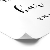 Elegantes Schwarz-Weiß-Dessert-Bar-Hochzeitszeiche Poster (Ecke)