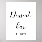 Elegantes Schwarz-Weiß-Dessert-Bar-Hochzeitszeiche Poster (Vorne)