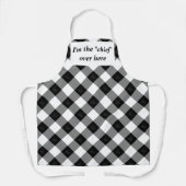 Elegantes Schwarz-Weiß-Diamant-Muster Schürze (Vorderseite)