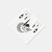 Elegantes Schwarz-Weiß-Eid Mubarak Serviette (Ecke)
