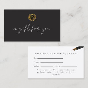 Elegantes Schwarz-Weiß-Einfach-Script-Geschenk Visitenkarte