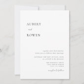 Elegantes Schwarz & Weiß Einfache Minimalistische  Einladung (Vorderseite)