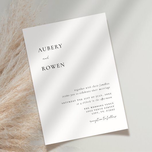 Elegantes Schwarz & Weiß Einfache Minimalistische  Einladung