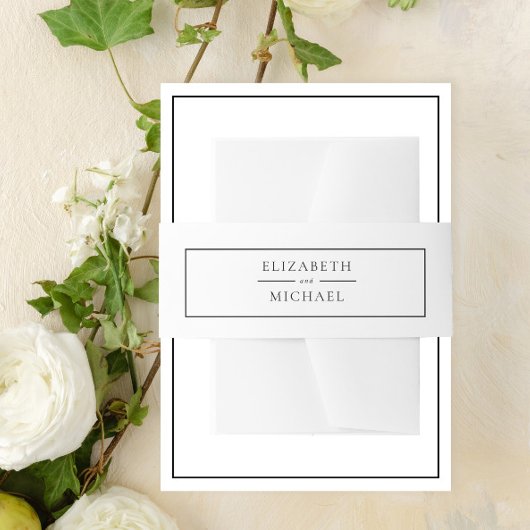 Elegantes Schwarz & Weiß Einfache Minimalistische Einladungsbanderole
