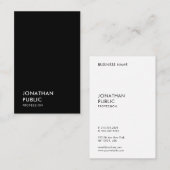 Elegantes Schwarz-Weiß-einfaches Template modern Visitenkarte (Vorne/Hinten)