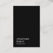 Elegantes Schwarz-Weiß-einfaches Template modern Visitenkarte (Vorderseite)