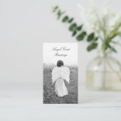 Elegantes Schwarz-Weiß-Engel-Kartenlesen Visitenkarte (Stehend Vorderseite)