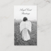 Elegantes Schwarz-Weiß-Engel-Kartenlesen Visitenkarte (Vorderseite)