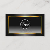 Elegantes Schwarz-Weiß-Farbton-Orange-Rahmen-Logo Visitenkarte (Vorderseite)
