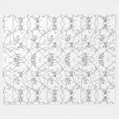 Elegantes Schwarz-Weiß-Fleece-Blanket Fleecedecke (Vorderseite (Horizontal))