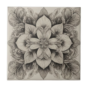 Elegantes Schwarz & Weiß Fliese