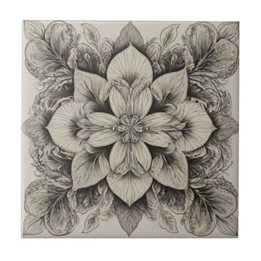 Elegantes Schwarz & Weiß Fliese (Vorderseite)