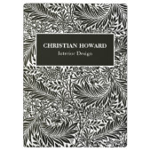 Elegantes Schwarz-Weiß-Foliage-Geschäft Klemmbrett (Rückseite)