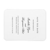 Elegantes Schwarz-Weiß-Format Save the Date Magnet (Horizontal)