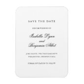 Elegantes Schwarz-Weiß-Format Save the Date Magnet (Vertikal)