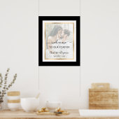 Elegantes Schwarz-Weiß-Foto Begrüßungszeichen Poster (Küche)