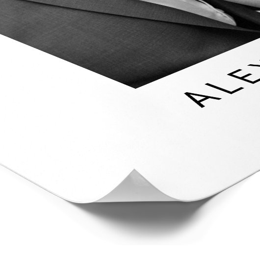 Elegantes Schwarz-Weiß-Foto Begrüßungszeichen Poster (Ecke)