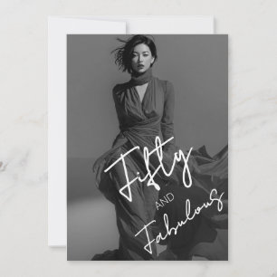Elegantes Schwarz-Weiß-Foto Chic Fünfzig und Fabel Einladung