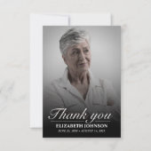 Elegantes Schwarz-Weiß-Foto Dankeskarte (Vorderseite)