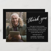Elegantes Schwarz-Weiß-Foto Dankeskarte (Vorne/Hinten)