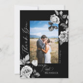 Elegantes Schwarz-Weiß-Foto Dankeskarte (Vorderseite)