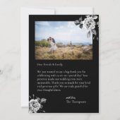 Elegantes Schwarz-Weiß-Foto Dankeskarte (Rückseite)