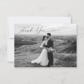Elegantes Schwarz-Weiß-Foto Dankeskarte (Vorderseite)