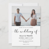 Elegantes Schwarz-Weiß-Foto Einladung (Vorderseite)