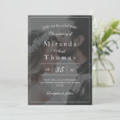 Elegantes Schwarz-Weiß-Foto Einladung zur Hochzeit (Stehend Vorderseite)