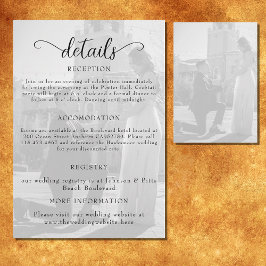 Elegantes Schwarz-Weiß-Foto Hochzeit Begleitkarte