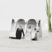 Elegantes Schwarz-Weiß Foto Hochzeit Dankeschön Ka Dankeskarte (Vorderseite)