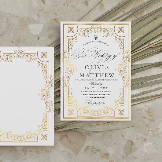 Elegantes Schwarz-Weiß-Foto Hochzeit Einladung